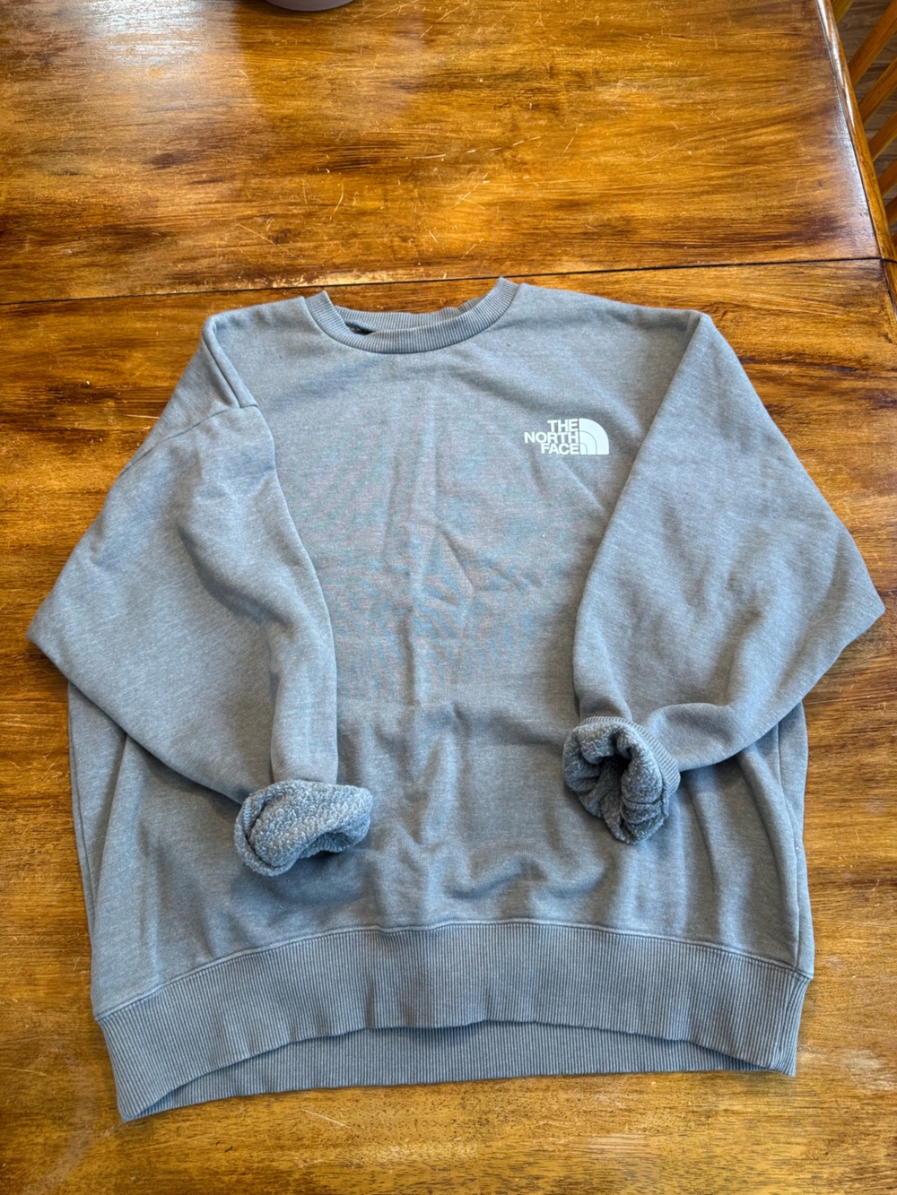 The North Face Men's Crewneck Sweatshirt in Light Gray with White Logo